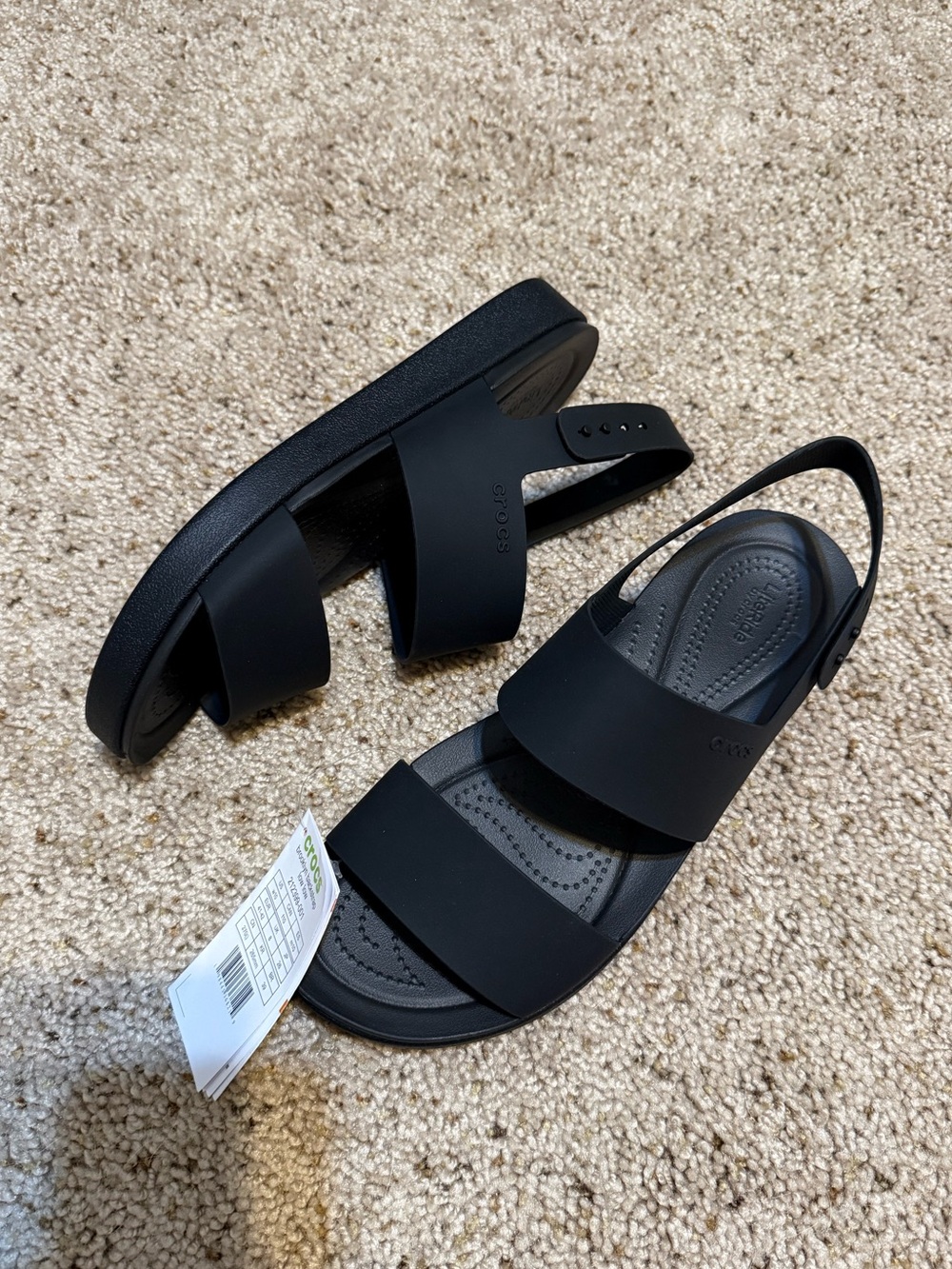 NWOT Crocs Brooklyn Backstrap Low Low Sandal Black Women's 9
